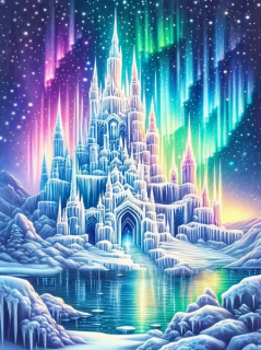 Diamond Painting Aurora Schloss Landschaft